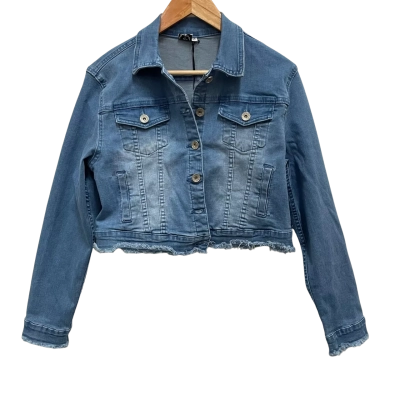 Silver Wishes Abigail Cropped Denim Jacket Size 14