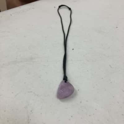 Mens Amethyst Stone Black Cord Necklace