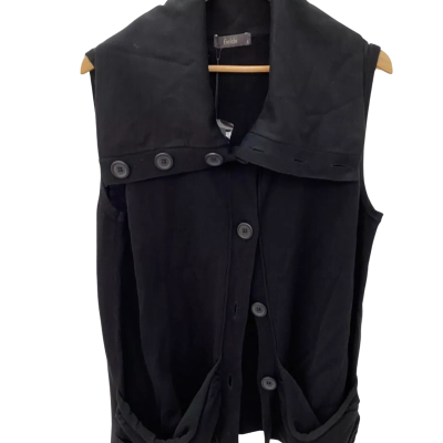 Fields Womens  Size L Black  sleeveless vest/cardigan 
