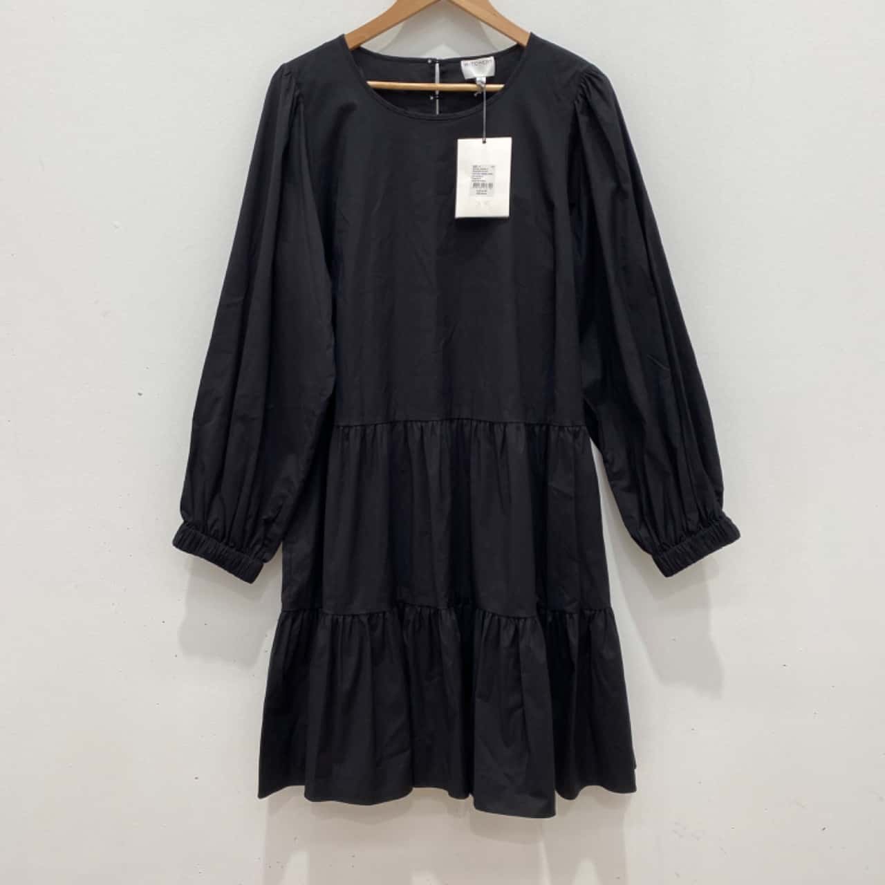 Witchery Womens L/S Tiered Dress Size 16 Black (s)