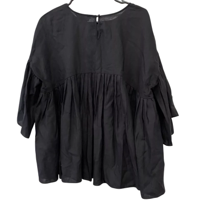  Womens  Size 10 3/4 Sleeve Top Black  