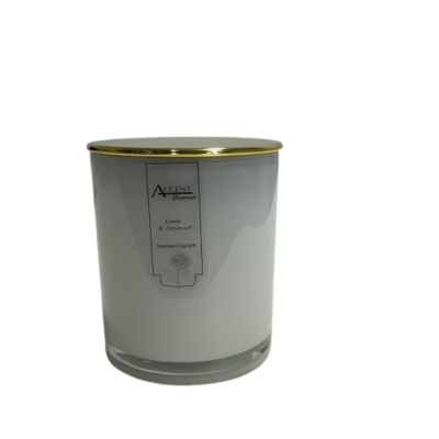 New Candle with Gold Foil Flower & Gold Lid Lime & Coconut #2262-1-PP