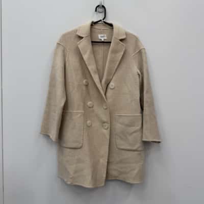 Seed Heritage Wool Blend Cream Coat - Size 8 