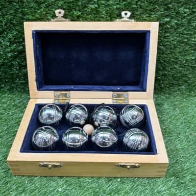 Boules Bocce 8 Alloy Mini Ball Set with Wood Case