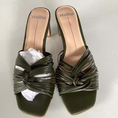 Mollini Womens  Size 40 Khaki slides