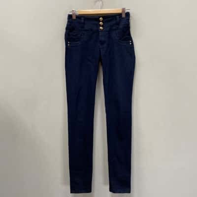 Zareth Womens  Size 8 Skinny Jeans Inky Blue 