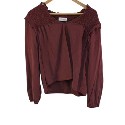 Bella Dahl Womens  Size M Long Sleeve Top Maroon 