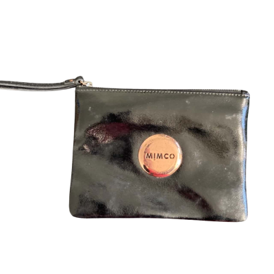 Mimco Womens Black purse cosmetic bag leather 