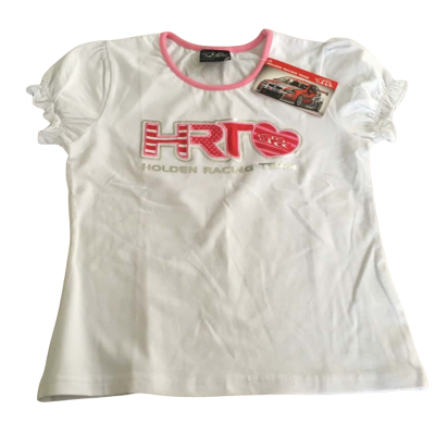 BNWT Youth Girl Size 10 Holden Dealer Team T-shirt  Pink  / White  RRP $25     HTH 2