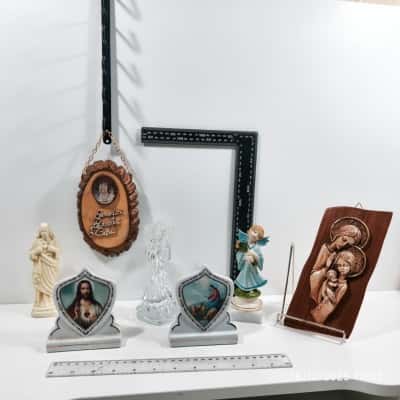 7pcs Religious Vintage Decorations Ornaments Bundle As Is 