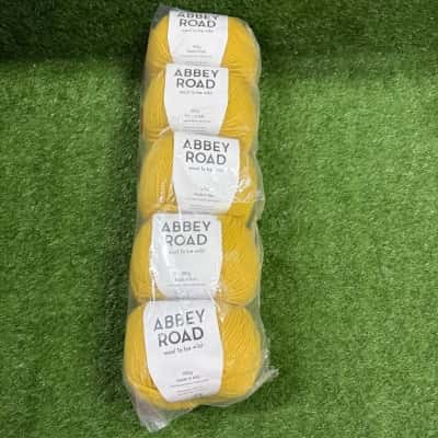 Abbey Road Kikki Merino/Acrylic 100g Yarn Mustard X 5 