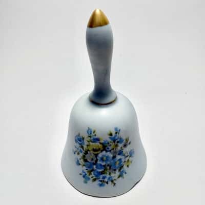 Vtg. Made in Japan Unique Blue Porcelain Bell