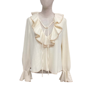 See By Chloé Womens Long Sleeve Top Beige 