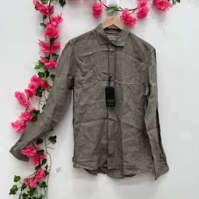 Industrie Mens  Size M Long Sleeve Shirt Olive 