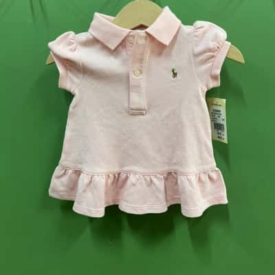 Ralph Lauren Short Sleeve Polo Dress Size 3-6m Pink  