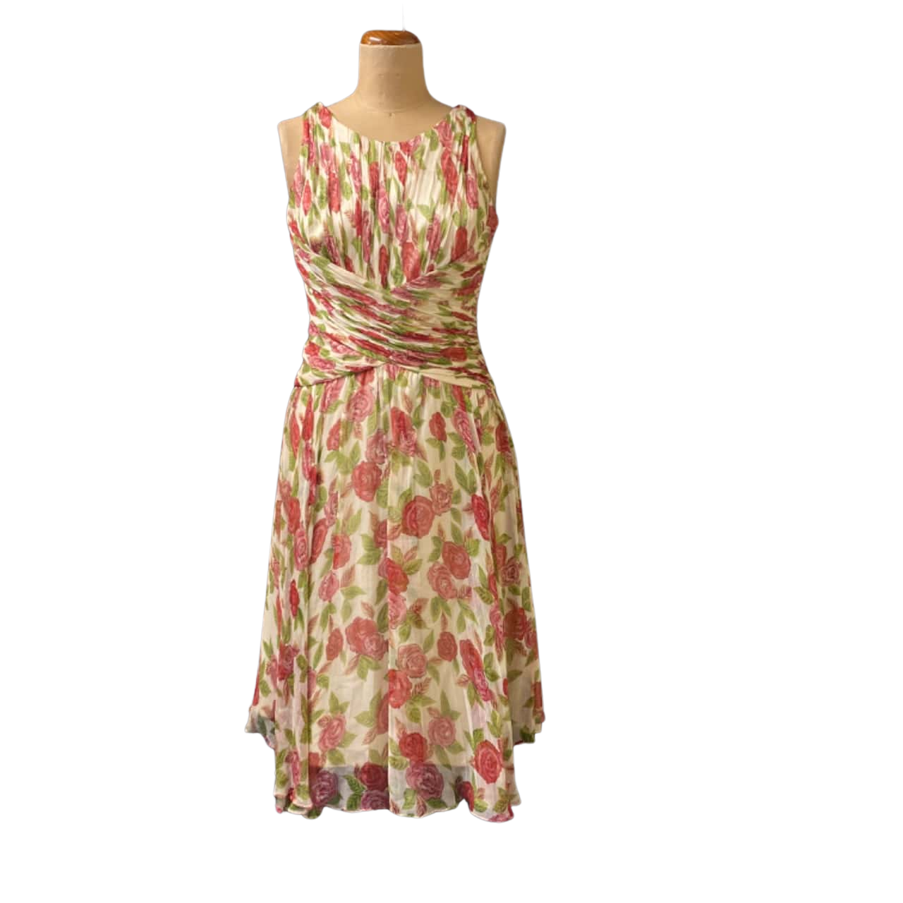Womens Parisian Princess Floral Print Silk Dress Size 12(s)