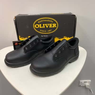 Oliver Mens  Steel Cap Shoes Size 9  Black  Leather