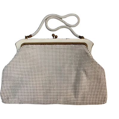 Vintage Oroton Womens Mesh Clutch White 