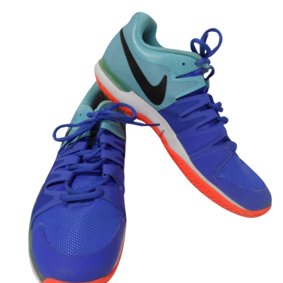 NIKE ZOOM VAPOR 9.5 TOUR Clay Tennis Shoe Mens  Size 10.5 Blue / Orange / Purple 