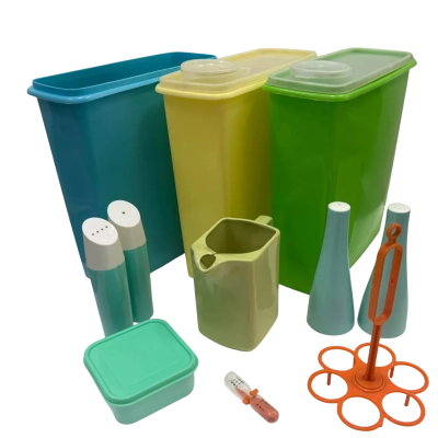 Hostess Housewares Vintage Retro Plastic Kitchen Storage Set Bulk Lot 11 Pieces