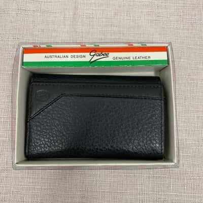 Gabee Unisex Genuine Leather Key & Card Case Black BNWT