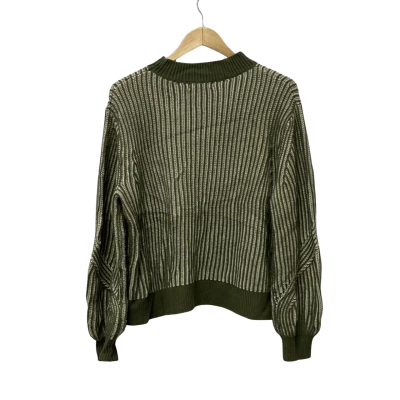 Atmos&Here Womens  Size 12 Jumper Green / Striped / White 