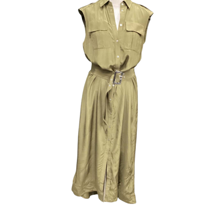 Cue Womens  Size 8 Sleeveless Dress  Khaki Green 