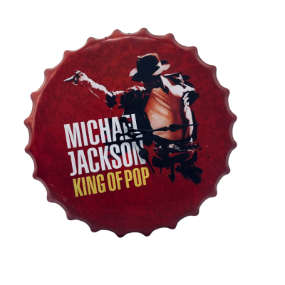 Red Bottle-Cap Wall Clock – Michael Jackson ‘King of Pop’ Vintage Decor