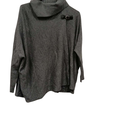 Calvin Klein Womens Turtleneck  Open Cardigan  Grey Size S