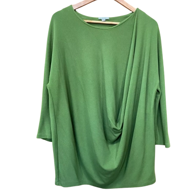 COS Green Draped Long Sleeve Top Size L