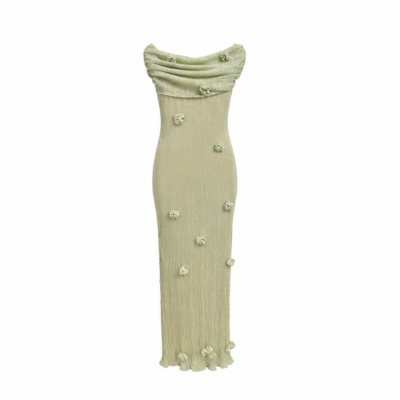MESHKI Brynn Organza Knit Dress Pastel Green Size M BNWT