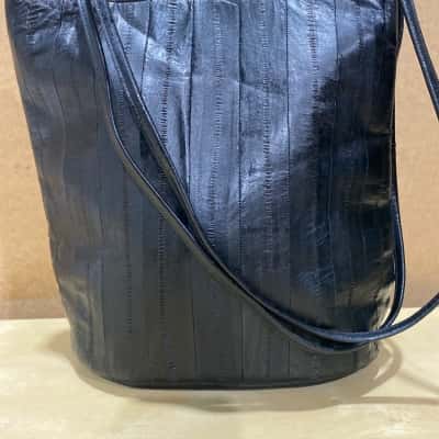 Hand Made Eel Skin Womens Black Bag