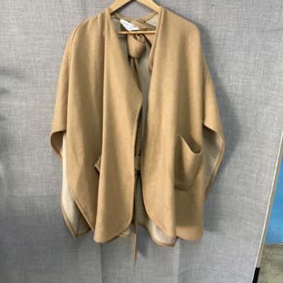 Viktoria & Woods Wool Poncho With Belt  Womens Brown 