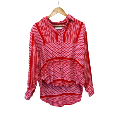 Sophie Moran Womens  Size XS Button Up Shirt Pink  / Red 