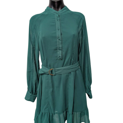 Thanne Womens Long Sleeve Green Dress Size 10