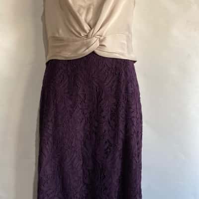 Women's PHASE EIGHT Dress  Size 12 Champagne and Purple 