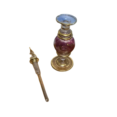 vintage Egyptian hand-blown glass perfume bottle