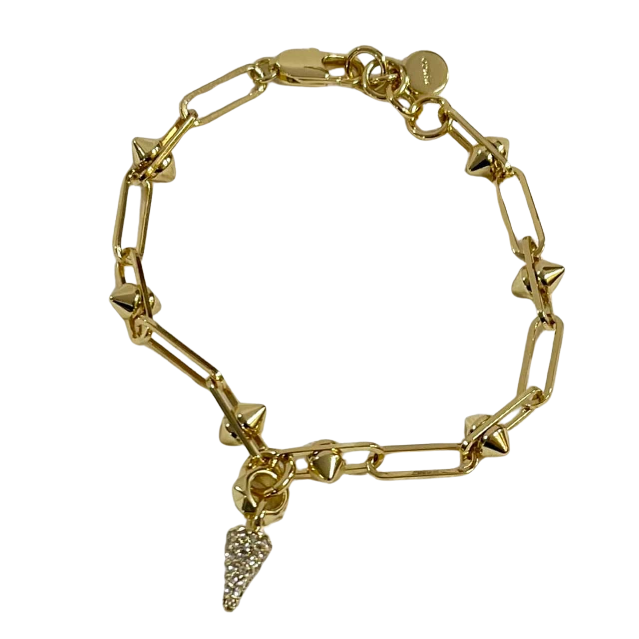 women’s gold Bracelet with gem trinket (s)