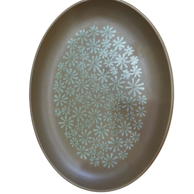 Mid Century Crown Lynn Oval Dinner PlatePalm Springs Floral