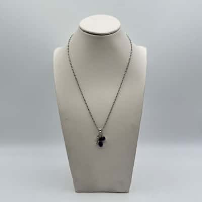 18KGP Purple & Clear Stones Butterfly Necklace