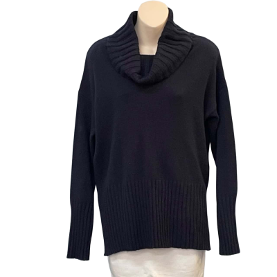 Trenery Womens Size M Turtleneck Jumper Navy Blue