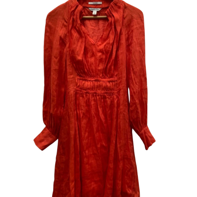 Country Road Womens  Size 6 SILK BLEND Long Sleeve/Midi Dress Burnt Orange 