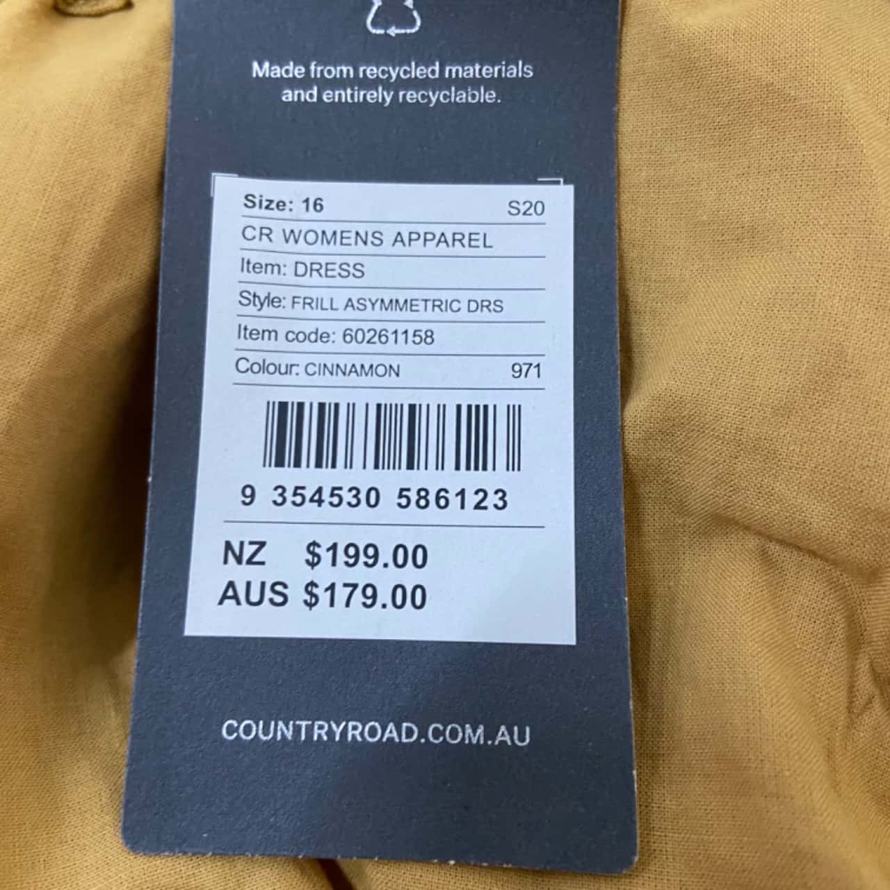 BNWT Country Road Frill Asymmetrical Dress Size 16 Brown (s) - New With Tags | Salvos Stores BNWT Country Road Frill Asymmetrical Dress Size 16 Brown (s) - New With Tags | Salvos Stores