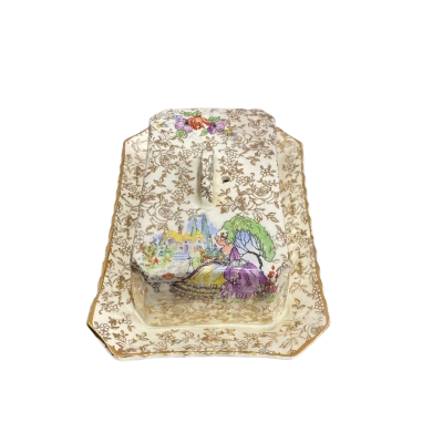 Lord Nelson Ware Lidded Cheese/ Butter Dish Pompadour Pattern 