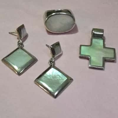  Womens Sterling Silver Mother of Pearl set