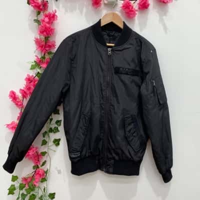Cotton On Mens NASA Bomber Jacket Size S Black  