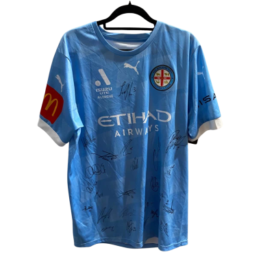 Melbourne City 2025/26 Home Football Jersey SIGNED Signatures Size M