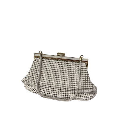 Vintage Glomesh Womens Clutch / Evening Bag White 