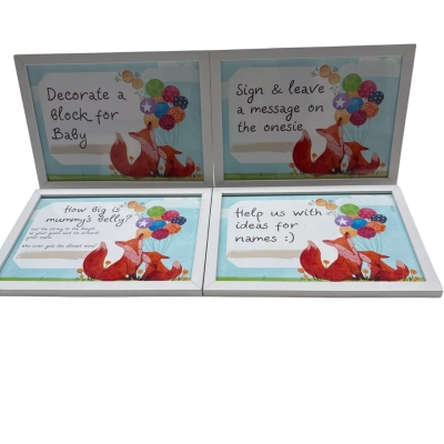 X4 BABY SHOWWR FRAMED SIGNS 