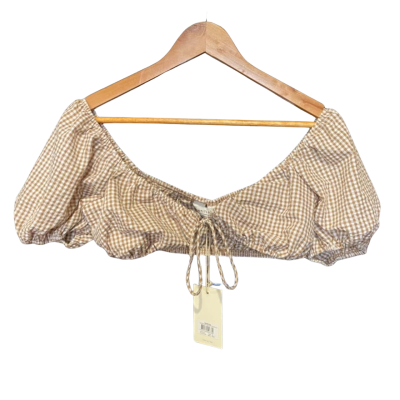 Subtitled Size XS Check Crop Top